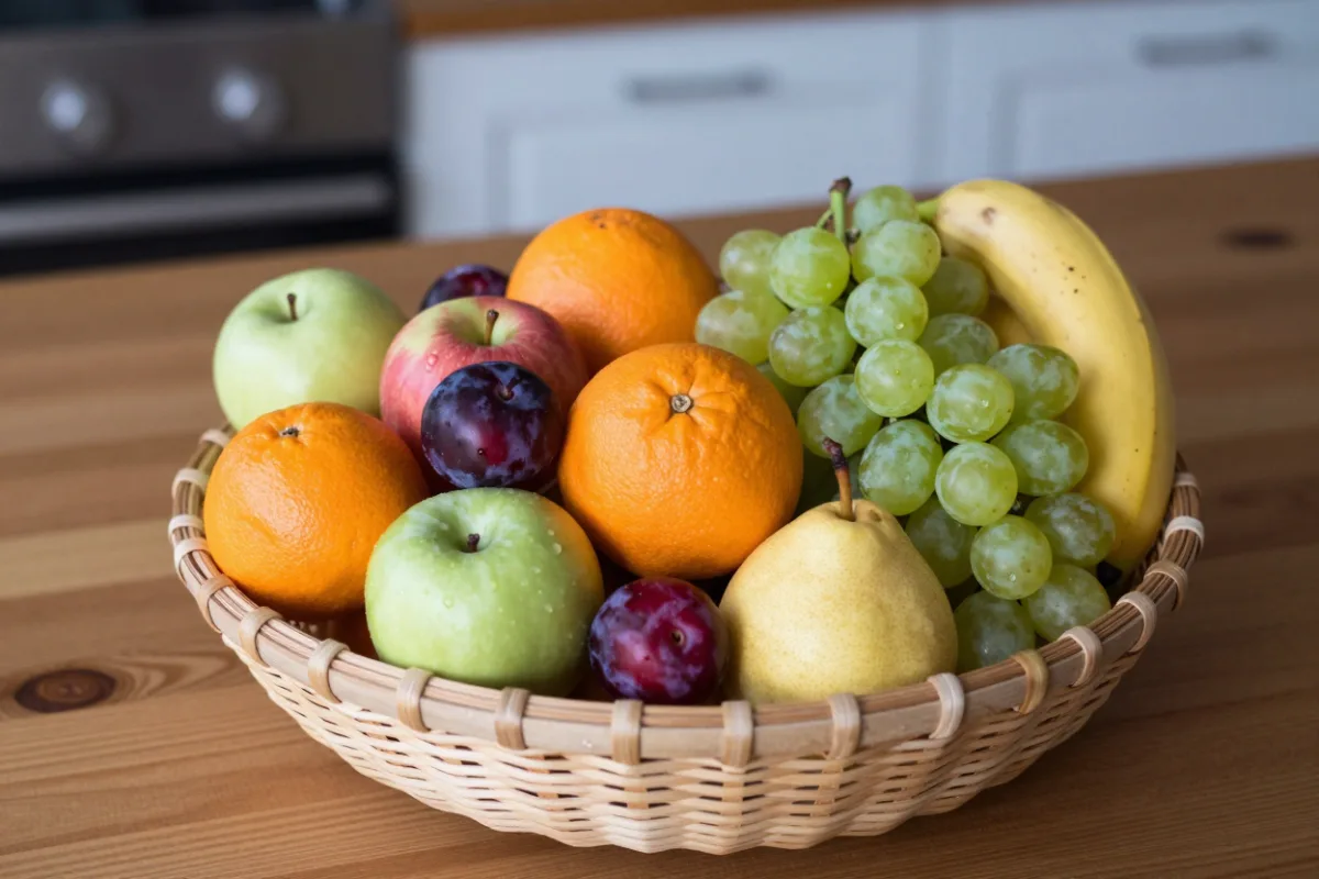 A basket of many fruits, like an index fund holding many companies
