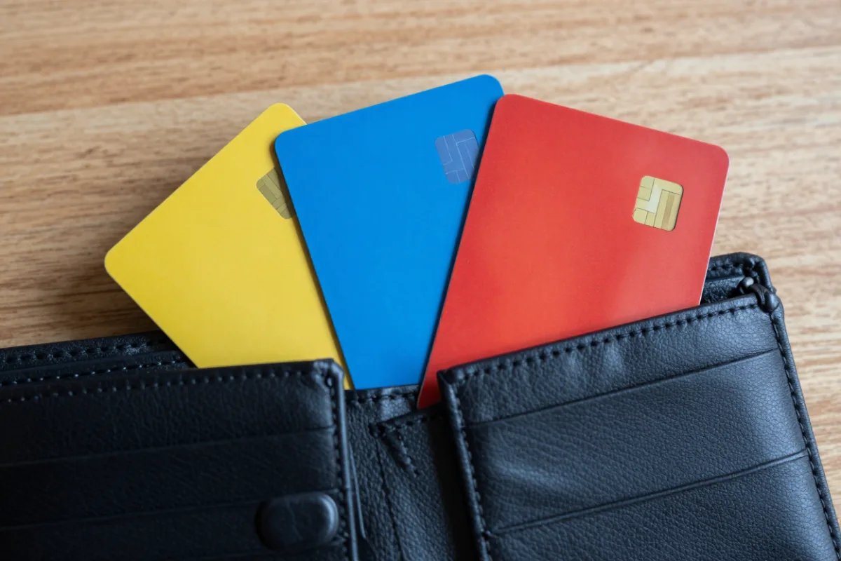 Several credit cards in a wallet