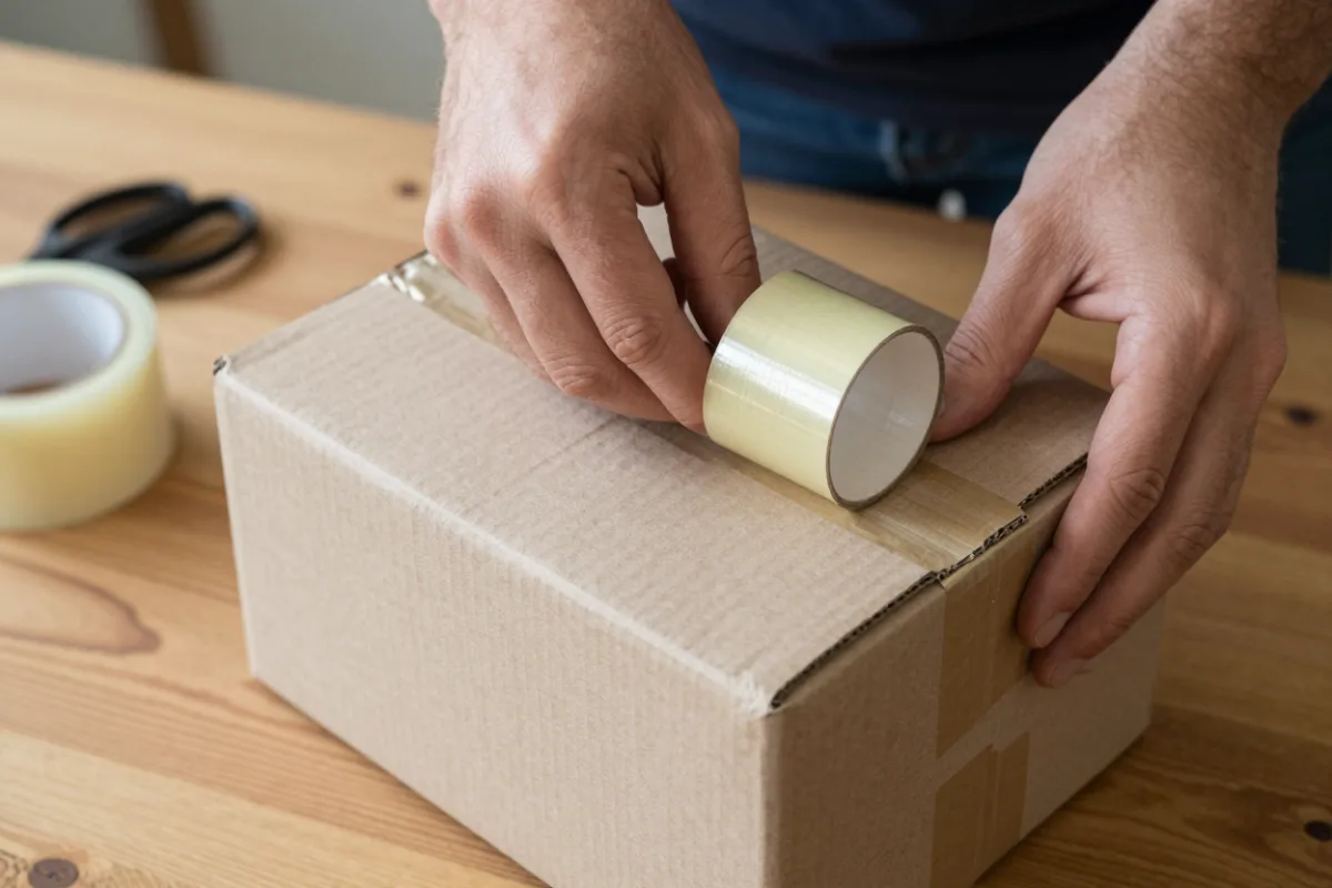 Packing a sold item into a shipping box