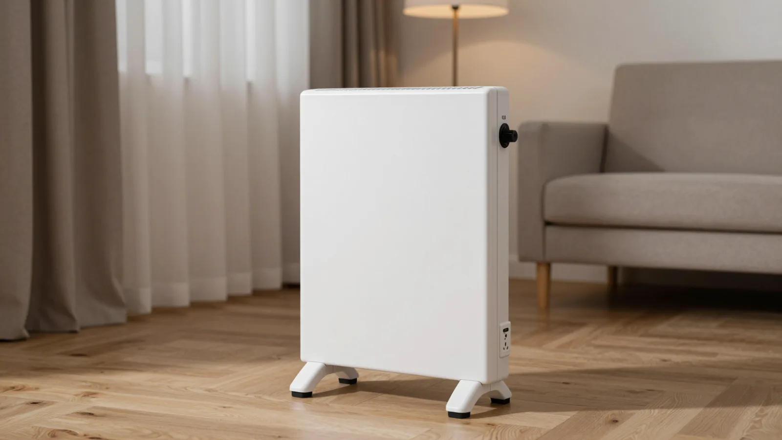 An electric space heater with plenty of clear space around it