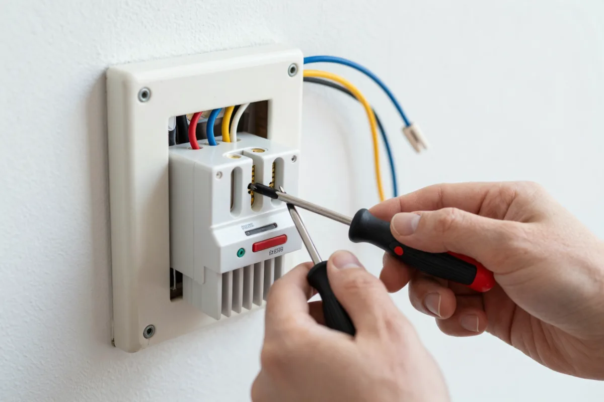 Connecting thermostat wires to a new wall plate